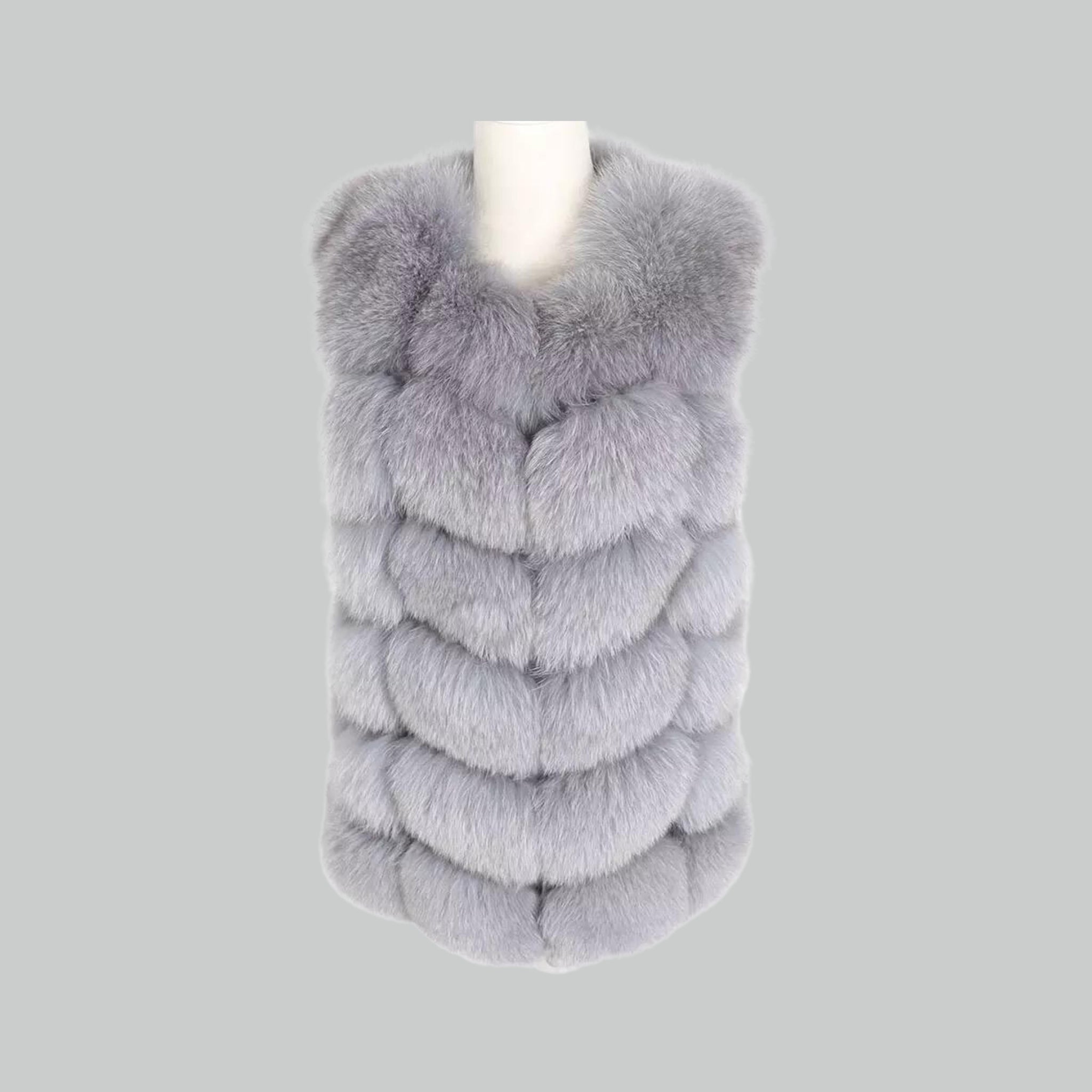 Grey sales gilet fur